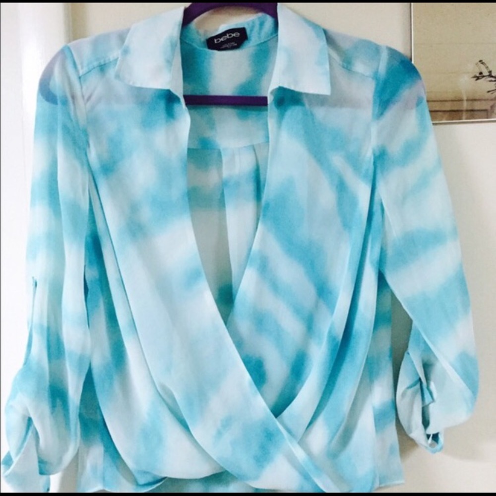 Turquoise bebe blouse